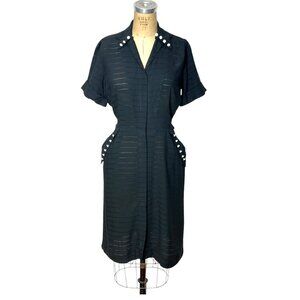 1940s day dress with zip front Size M